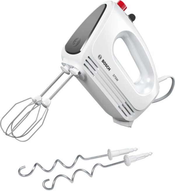 Mixer Bosch CleverMix MFQ22100, 375 W, 4 trepte de viteză, Turbo, Alb/Gri