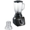 Blender de masa Bosch SilentMixx MMB43G2B, 700 W, 2.3 l, Vas din sticla, Accesoriu mini pentru tocat, Negru