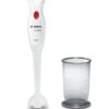 Blender Bosch CleverMixx MSM14100, 400 W, QuattroBlade, 1 viteza, vas gradat, Alb/Rosu