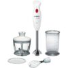 Blender Bosch CleverMixx MSM24500, 400 W, QuattroBlade, 1 viteza, minitocător cu capac, vas de mixare cu gradații, tel , Alb