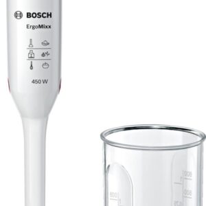Blender Bosch MSM64010, 450 W, 1 viteza+Turbo, Alb/Rosu