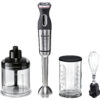 Blender de mana Bosch MSM87160, 750 W, 12 Viteze, Chopper XL, Tel, Vas de mixare gradat, Negru/Inox