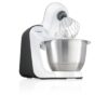 Robot de bucatarie Bosch Styline MUM52120, 700 W, 4 viteze + puls, Bol 3.9 l, Blender 1.25 l, Alb/Negru