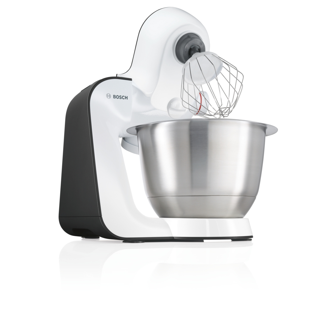 Robot de bucatarie Bosch Styline MUM52120, 700 W, 4 viteze + puls, Bol 3.9 l, Blender 1.25 l, Alb/Negru