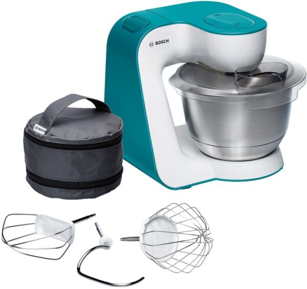 Robot de bucatarie Bosch StartLine MUM54D00, 900 W, Bol inox 3.9 l, 7 viteze+Pulse, Alb/Verde