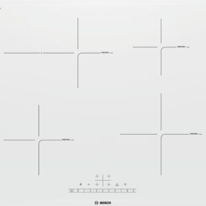 Plita incorporabila Bosch PIF672FB1E, Inductie, 4 zone, 60 cm, Alb