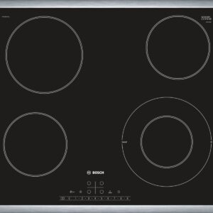 Plita incorporabila Bosch PKF645FP1E, Serie 6, 60 cm, plita vitroceramica radianta, control DirectSelect, 4 zone de gatit HighSpeed (1 cu dublu circuit), PowerBoost