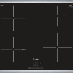 Plita incorporabila Bosch PUE645BB2E, Serie 4, 60 cm, plita vitroceramica cu inductie, control TouchSelect, 4 zone de gatit prin inductie, PowerBoost, rama design