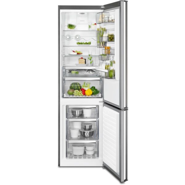 Combina frigorifica AEG RCB83724MX, No Frost Inteligent, 341 l, Clasa A++, Display, H 200 cm, Inox antiamprenta