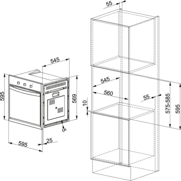 Cuptor incorporabil Franke SMP 62 M XS/F 116.0541.715, Multifunctional, 6+2 programe, 66 litri, Clasa A, Negru/Inox