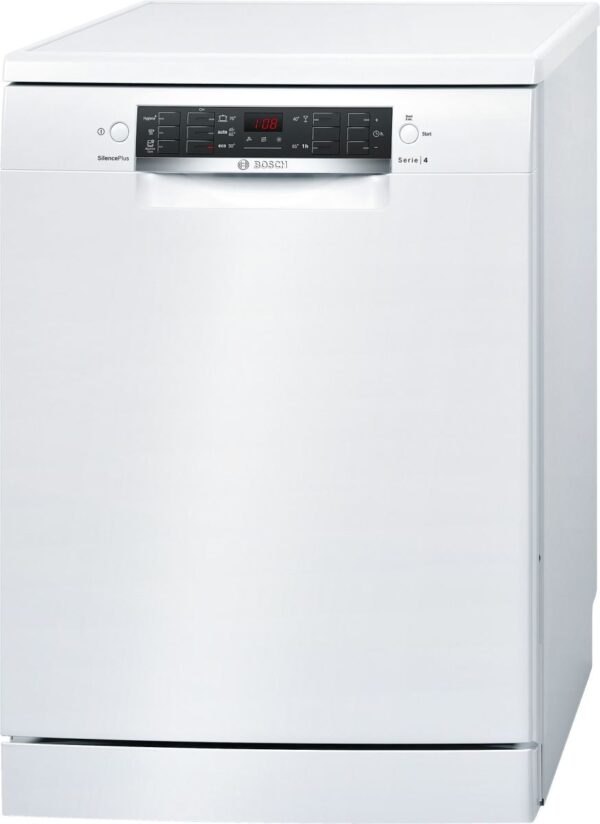 Masina de spalat vase Bosch SMS45EW01E, Independenta, Serie 4, 60 cm, 13 seturi, clasa A++, 5 programe, EcoSilence Drive, Alb