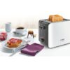 Prajitor de paine Bosch ComfortLine TAT6A111, 1090 W, Compact, Reglaj electronic, Carcasa termoizolanta, Alb/Antracit