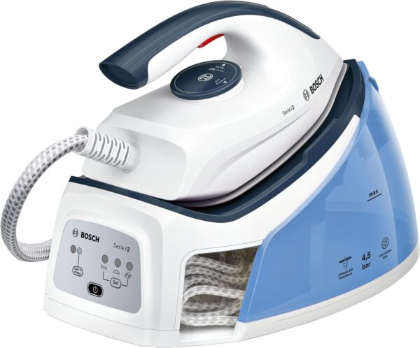Statie de calcat Bosch TDS2140, PalladiumGlissée, 2400 W, 4,5 bari, 1.5l, 110 g/min, Albastru nocturn/Pastel Blue