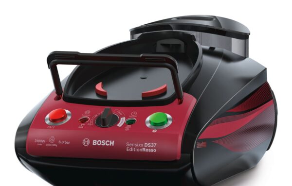 Statie de calcat cu aburi Bosch Sensixx DS37 EditionRosso TDS373118P, 6 bari, i-Temp Advanced, Negru / Rosu