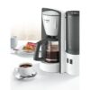 Cafetiera Bosch ComfortLine TKA6A041, 1200 W, 1.25 l (10) cesti, cana de sticlă, Aroma+, EasyDescale3, Alb/Antracit