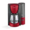 Cafetiera Bosch ComfortLine TKA6A044, 1200 W, 1.25 l, 10 cesti, cana de sticlă, Aroma+, EasyDescale3, Rosu/Antracit