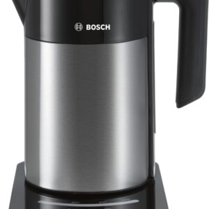 Fierbator de apa Bosch TWK7203, 2200 W, Cana termoizolanta cu pereti inox 1,7 l, Slider TouchControl (70-100°C), Filtru detasabil anti-calcar, Oprire automata, Inox/negru