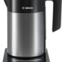 Fierbator de apa Bosch TWK7203, 2200 W, Cana termoizolanta cu pereti inox 1,7 l, Slider TouchControl (70-100°C), Filtru detasabil anti-calcar, Oprire automata, Inox/negru