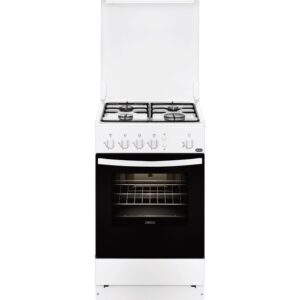 Aragaz Zanussi ZCG210U1WA, 50x50 cm; 4 arzatoare gaz; 53 litri; Aprindere electrica, Alb