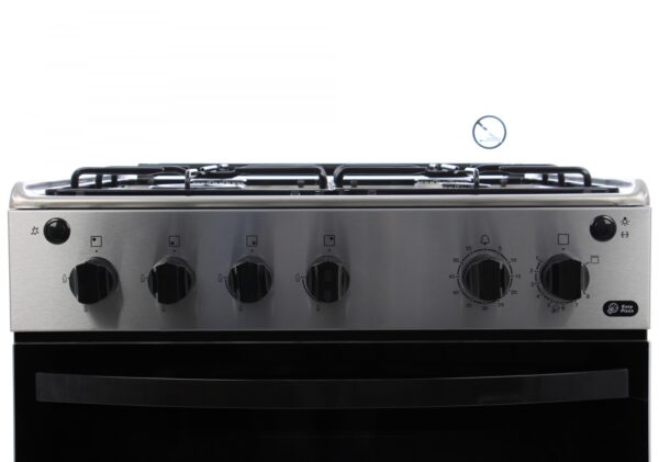 Aragaz Zanussi ZCG612H1XA, Gaz, 4 Arzatoare, Grill, Rotisor, Aprindere Electrica, 60x60 cm, Inox