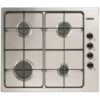 Plita incorporabila Zanussi ZGH62414XA, Gaz, 4 Arzatoare, Butoane negre in lateral, 60 cm, Inox