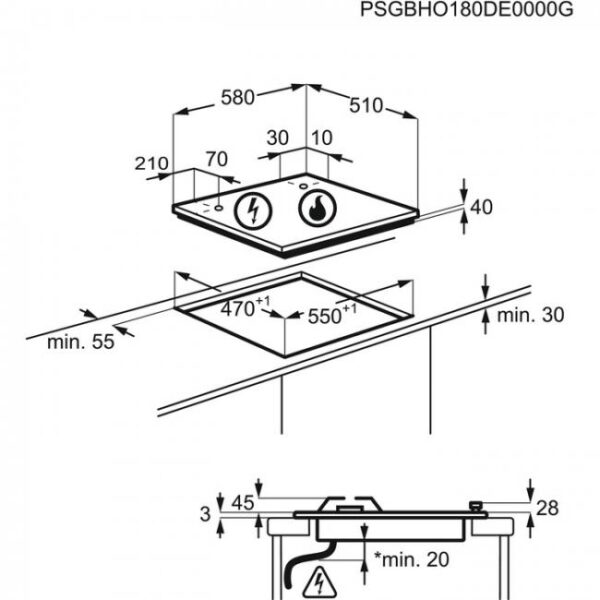 Plita incorporabila Zanussi ZGO62414BA, 4 arzatoare gaz; Aprindere electrica integrata; Control cu butoane lateral; Dispozitiv siguranta; 60 cm; Sticla neagra