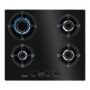 Plita incorporabila Zanussi ZGO68410BA, Gaz, Latime 60 cm, 4 arzatoare, Aprindere electrica integrata, Control cu butoane frontal, Dispozitiv siguranta, Gratare de fonta, Negru
