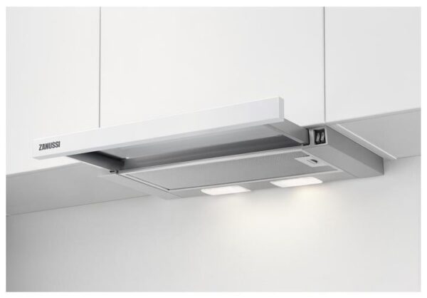 Hota Zanussi ZHP60260WA, Telescopica incorporabila, 60 cm, 280 m³/h, 1 motor, 3 viteze, alb