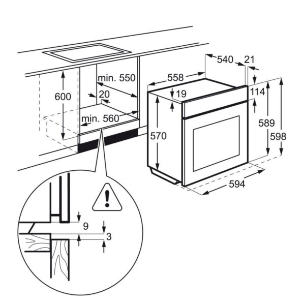 Cuptor incorporabil Zanussi ZOB442X, Multifunctional, 3 functii, 60l, Clasa A, Convectie, Timer, Inox