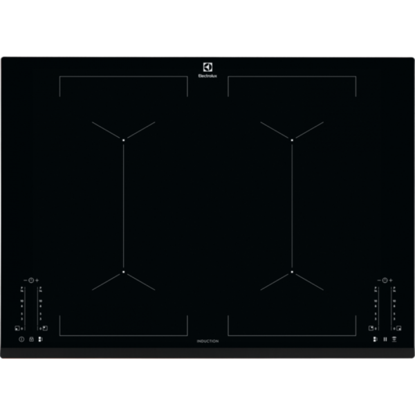 Plita incorporabila Electrolux EIV744, Inductie, 4 Arzatoare, Control touch, 70 cm, Sticla neagra