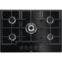 Plita incorporabila AEG HKB75540NB, Gaz, 5 arzatoare, 74 cm, sticla neagra