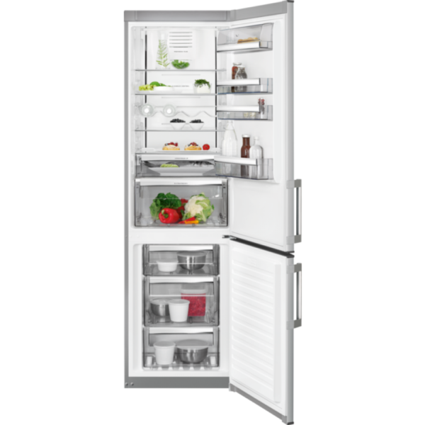 Combina frigorifica AEG RCB63726KX, No Frost Inteligent, 319 l, Clasa A++, Display, H 200 cm, Inox antiamprenta